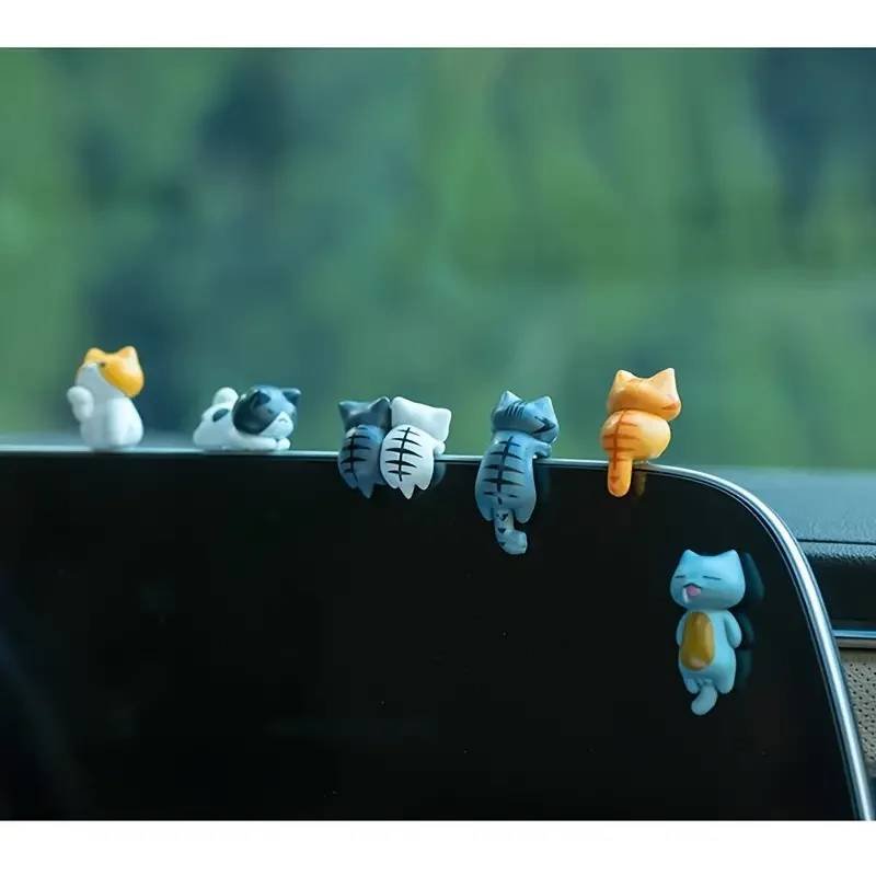 Six Curious Cat Garden Statues