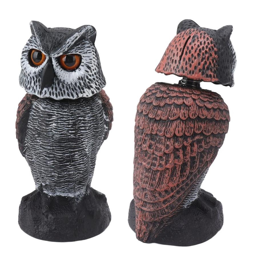 Rotating-Head Owl Garden Ornament